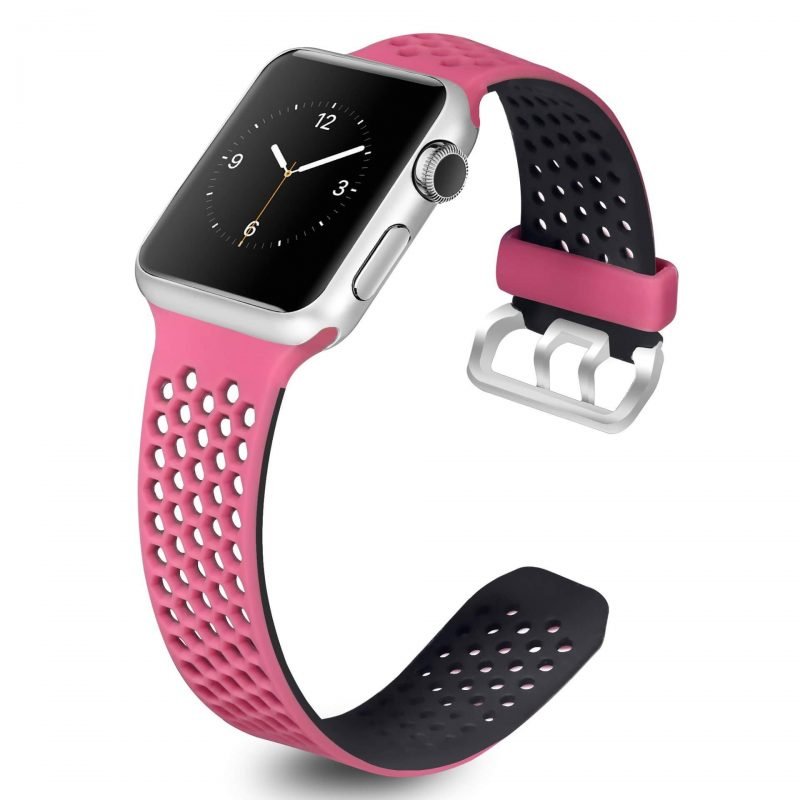 black Rose pink Silicone Strap Hexagonal Nike Sport band for Apple Watch