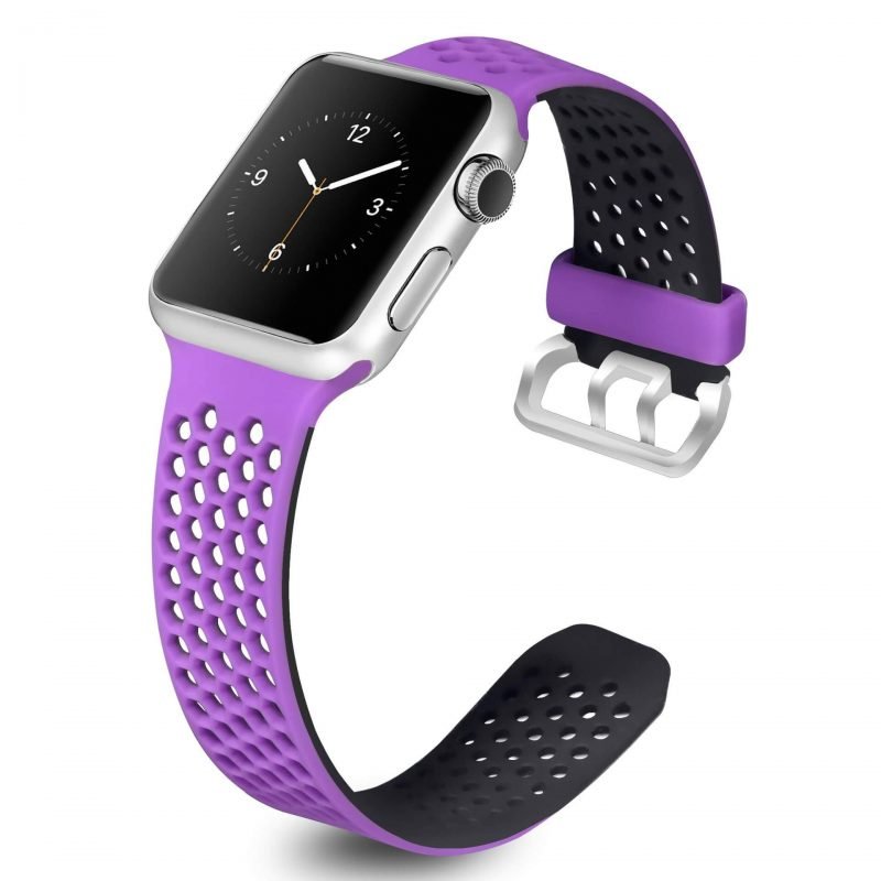 purple and black apple watch band