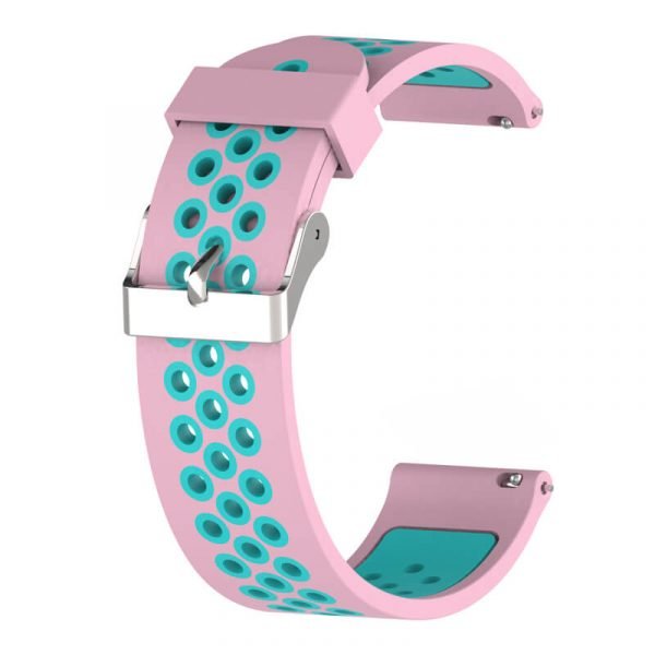 20 22mm Breathable Holes Double Colors Nike Watch Band Pink-Teal