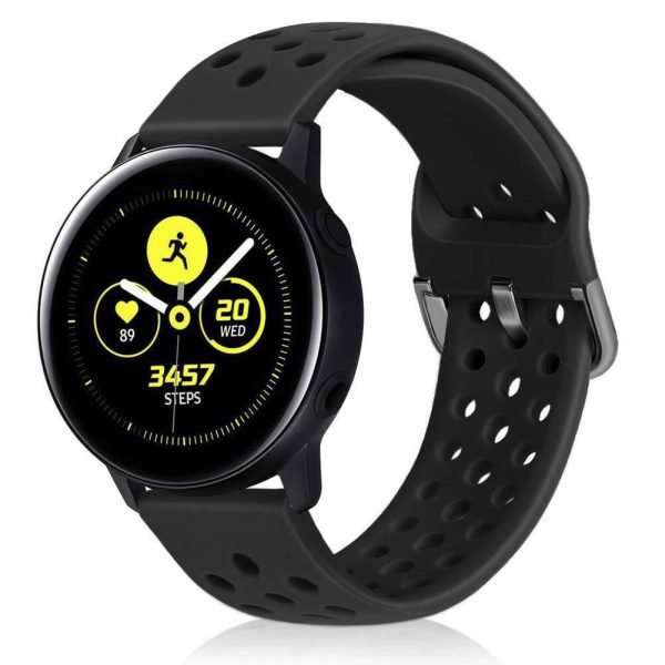 20 22mm breathable Black Watch Strap for Samsung Galaxy Watch 42mm 46mm Active 2 3 Gear S3 S4