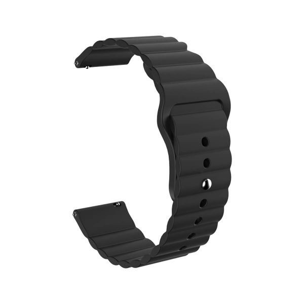 22mm Apple Buckle Silicone Watch Band Black