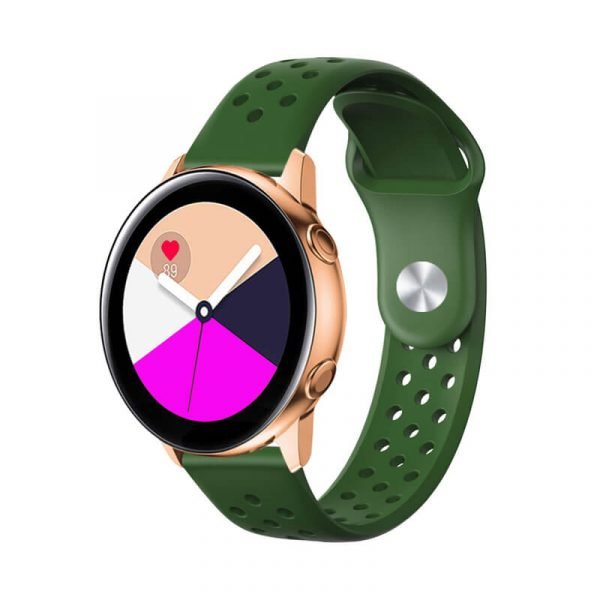 Breathable-Quick-Release-Silicone-Watch-Band-Strap-Green