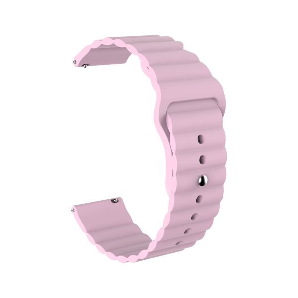 Wavy bump Pink silicone watch band strap
