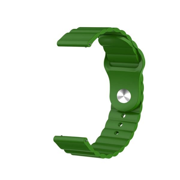 Wavy bump silicone watch band strap green 4