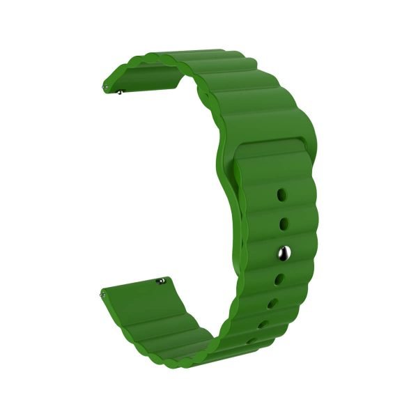 Wavy bump silicone watch band strap green