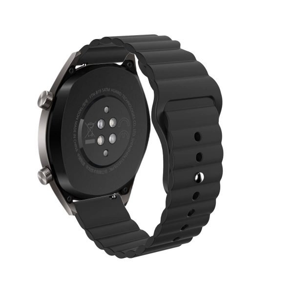 Wavy bump silicone watch strap Black 2