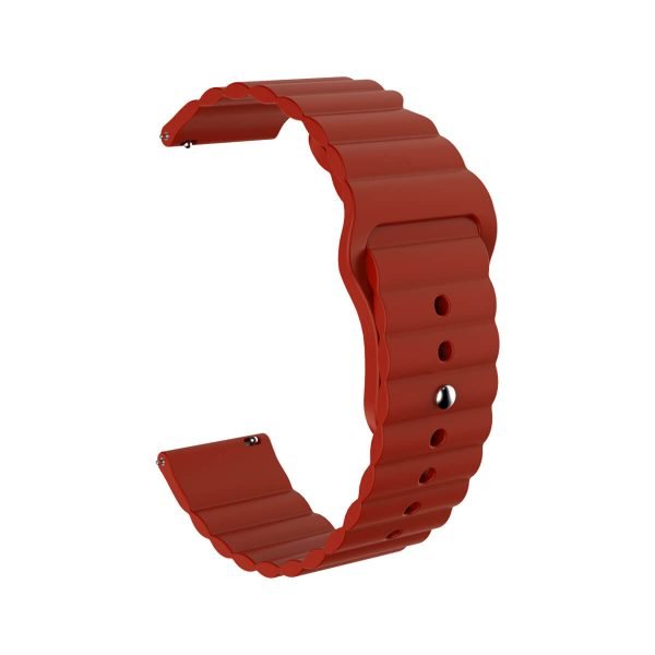 Wavy bump silicone wine red watch strap